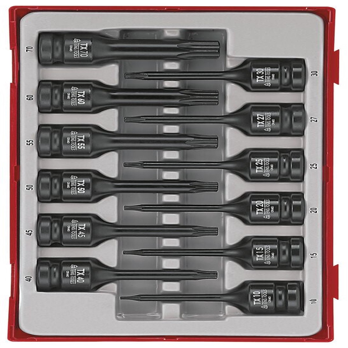 1/2" TX Impact Socket Set DIN TT1 12 Pieces