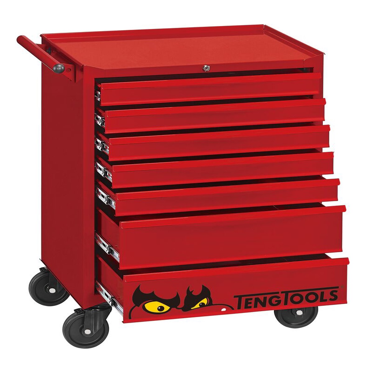 26" Classic Roller Cabinet 7 Drawers Red