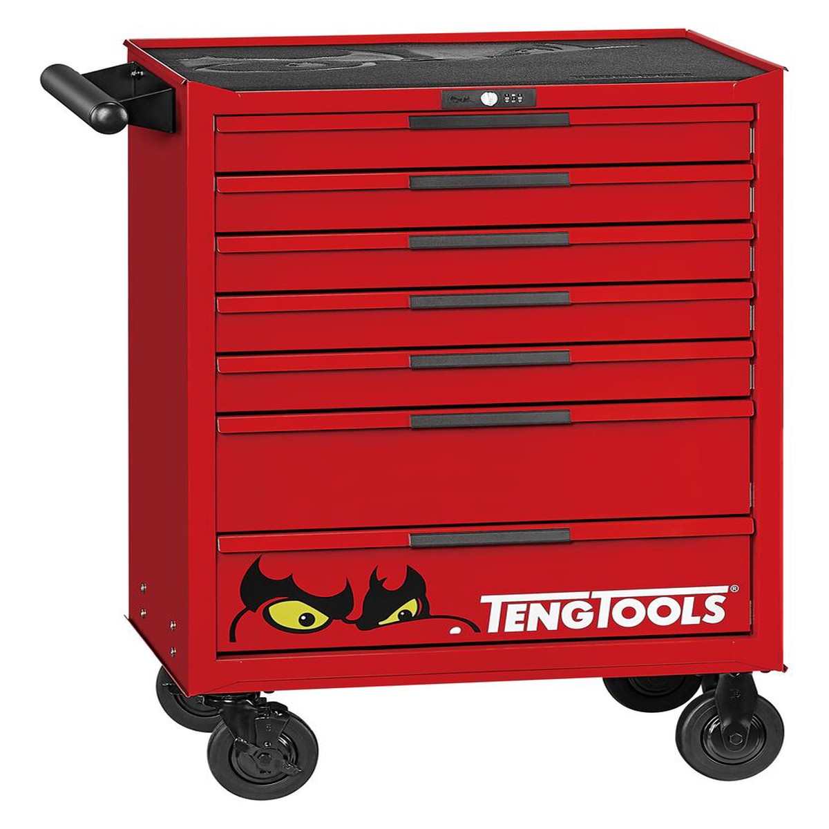 26" PRO35 roller cabinet 7 drawers red