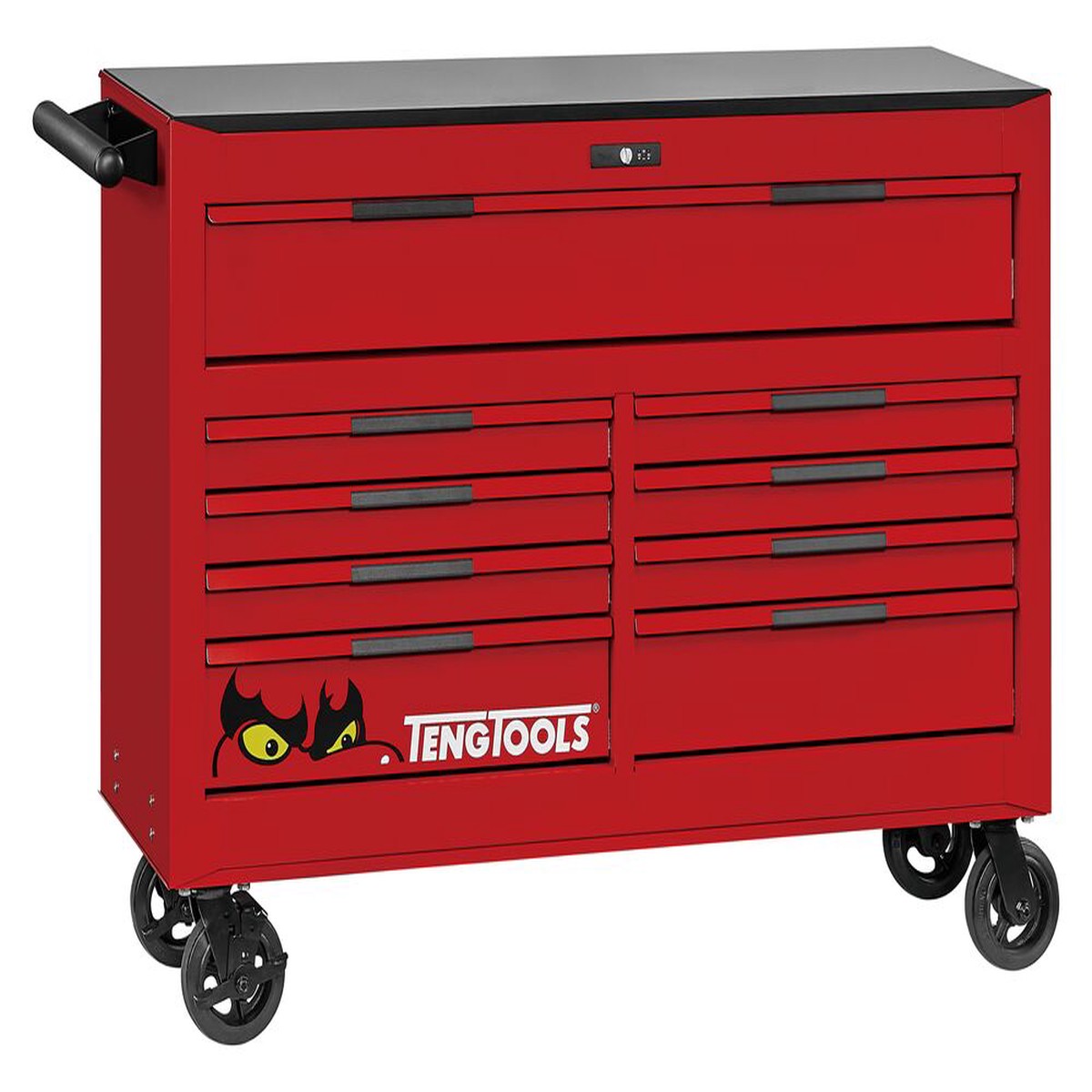 53" PRO35 roller cabinet 9 drawers red