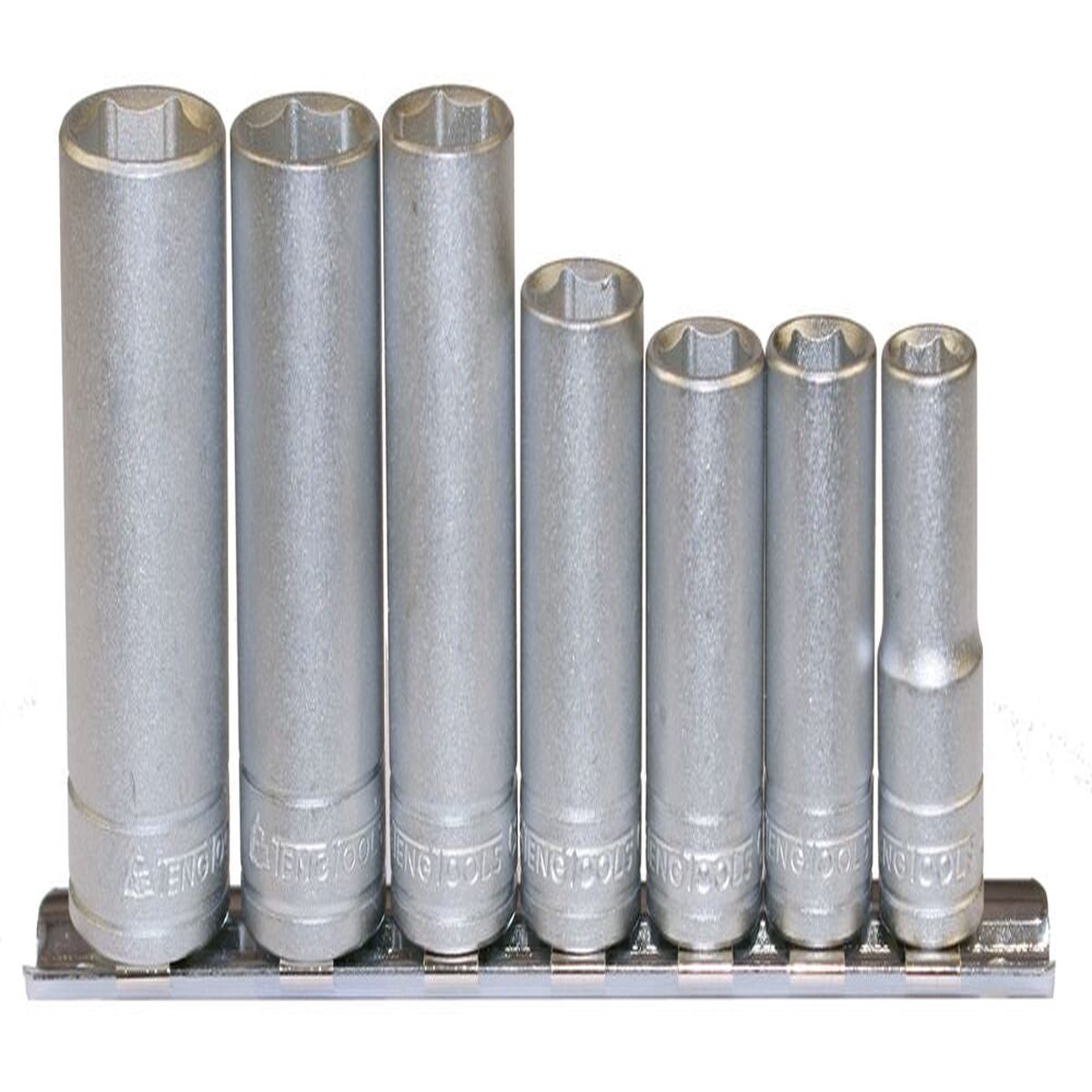 3/8" Deep Socket Clip Rail Set 6 pt 7 Pieces
