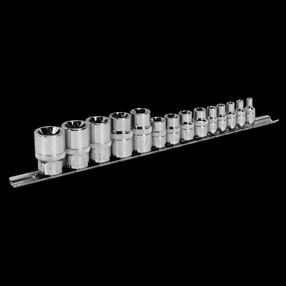 Sealey AK618 14pc 1/4", 3/8" & 1/2"Sq Drive TRX-Star* Socket Set - E4-E24