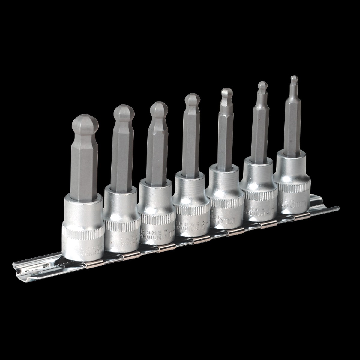 Sealey AK621 7pc 3/8"Sq Drive Ball-End Hex Socket Bit Set