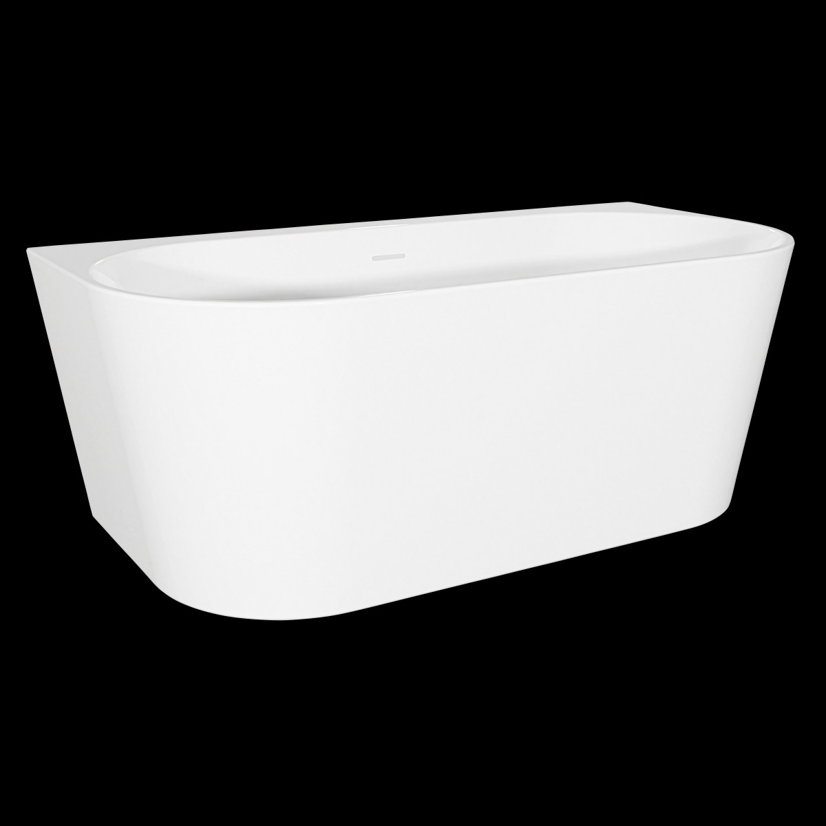 Baridi DH422 Back-to-Wall Slim Rim Bath with Overflow System 170cm Gloss White