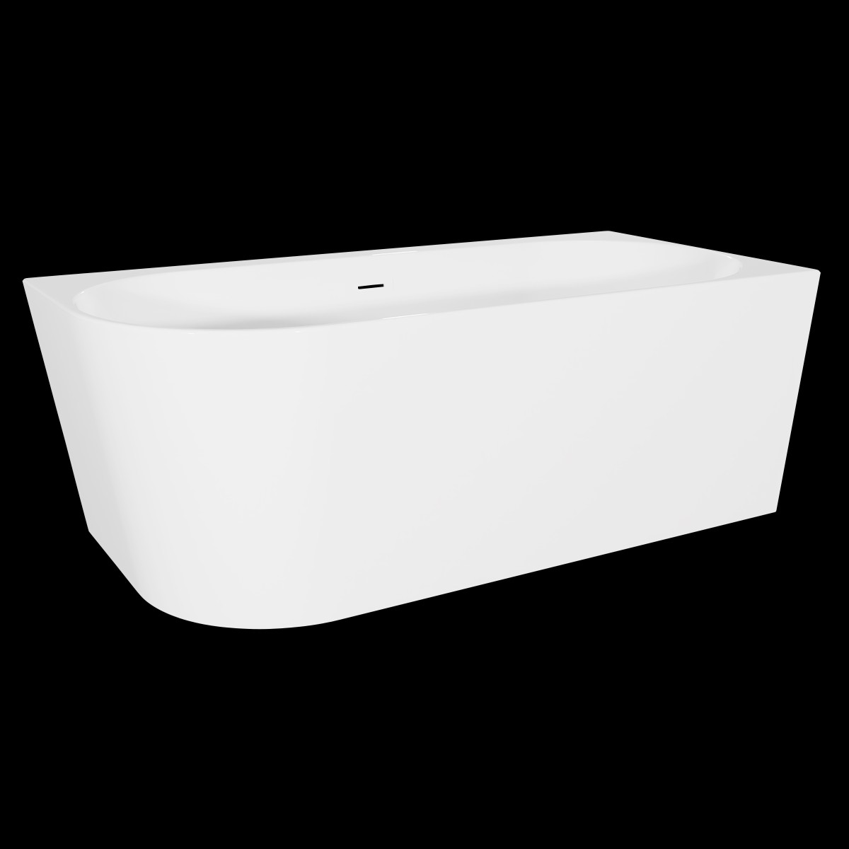 Baridi DH427 Right-Hand Corner Slim Rim Bath with Overflow System 160cm Gloss White