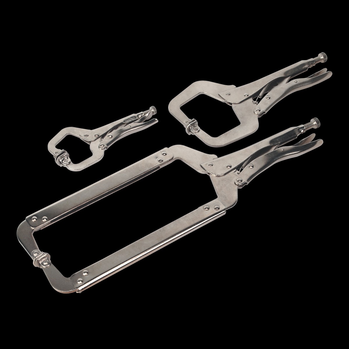Sealey AK66 3pc Locking 'C' Clamp Set