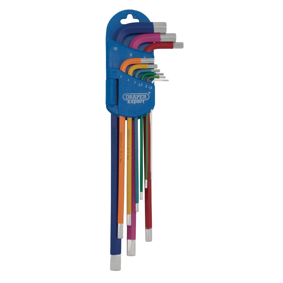 Draper 04911 Draper Expert Metric Extra-Long Arm Hex Key Set, Colour Coded (9 Piece)