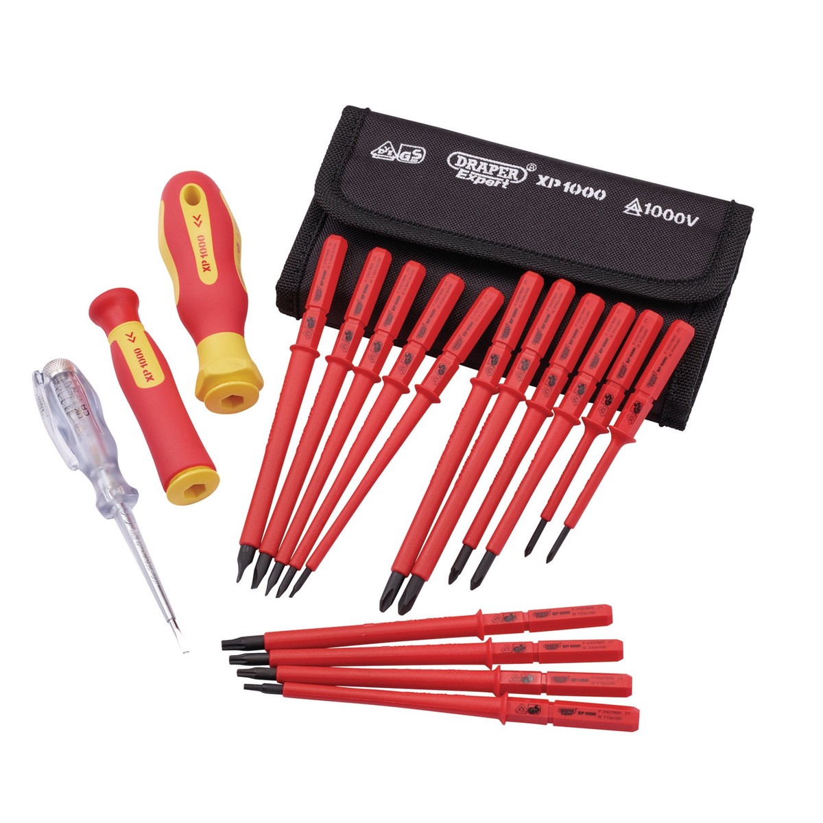 Draper 05776 XP1000 VDE Interchangeable Blade Screwdriver Set (18 Piece)