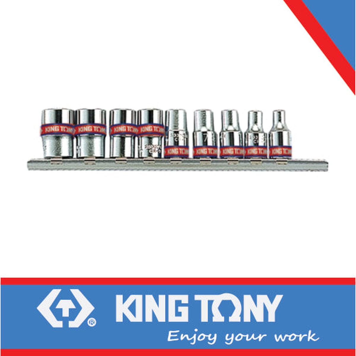KING TONY SOCKET SET 1/4" IMPERIAL RAIL 5/32" 1/2" | 2509SR