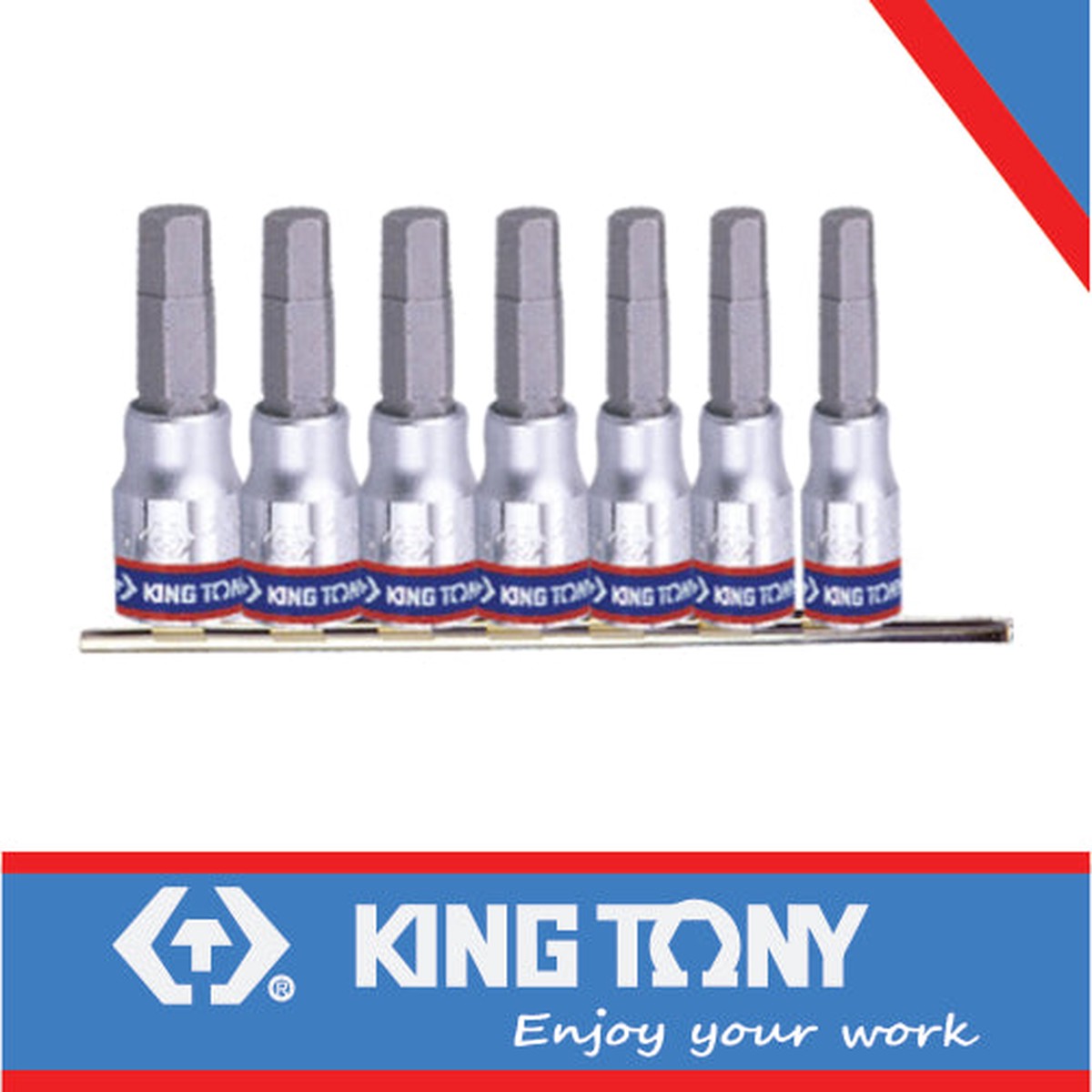 KING TONY SOCKET SET HEX BIT SOCKETS H3 H10 7PC | 2127PR