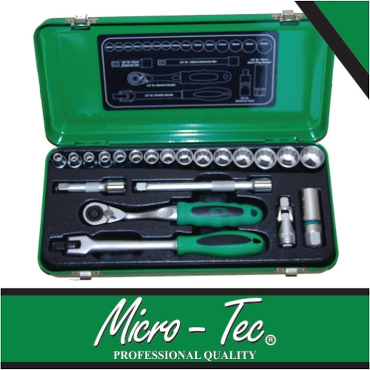 Micro-Tec 21Pcs Sockets 3/8" Std 6-21mm | MSS210