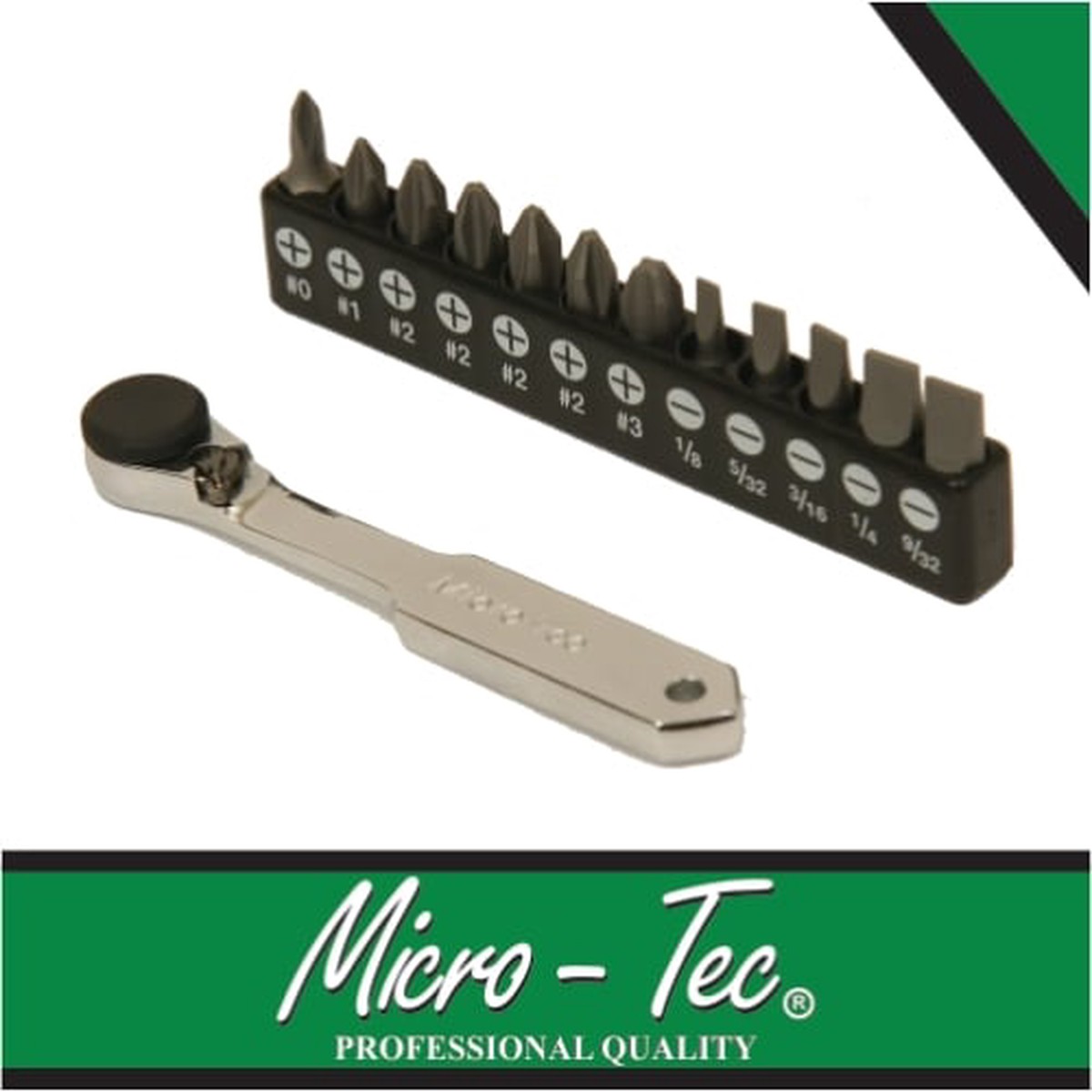 Micro-Tec 13Pcs Bit Set Ratchet 1/4" | MBDW2