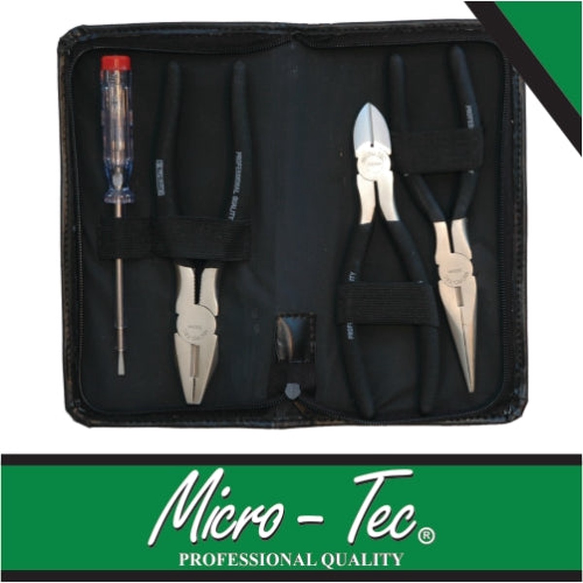 Micro-Tec 3Pcs Pliers Set 200mm - Pouch | MSU-800