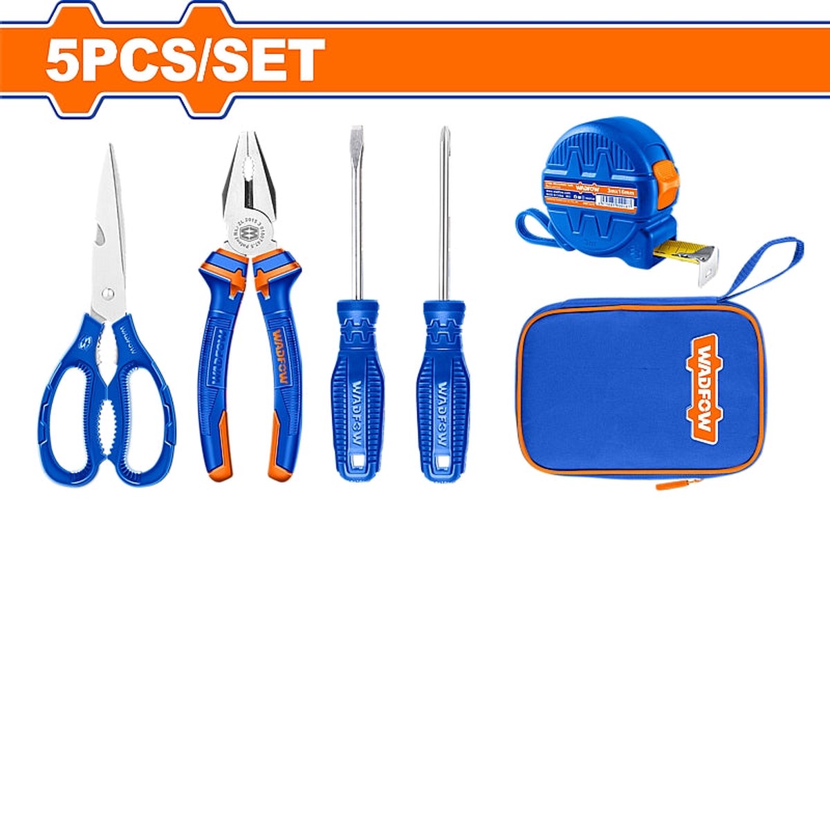WADFOW 5 Piece Hand Tools Set with Tool Bag | WHS1M05