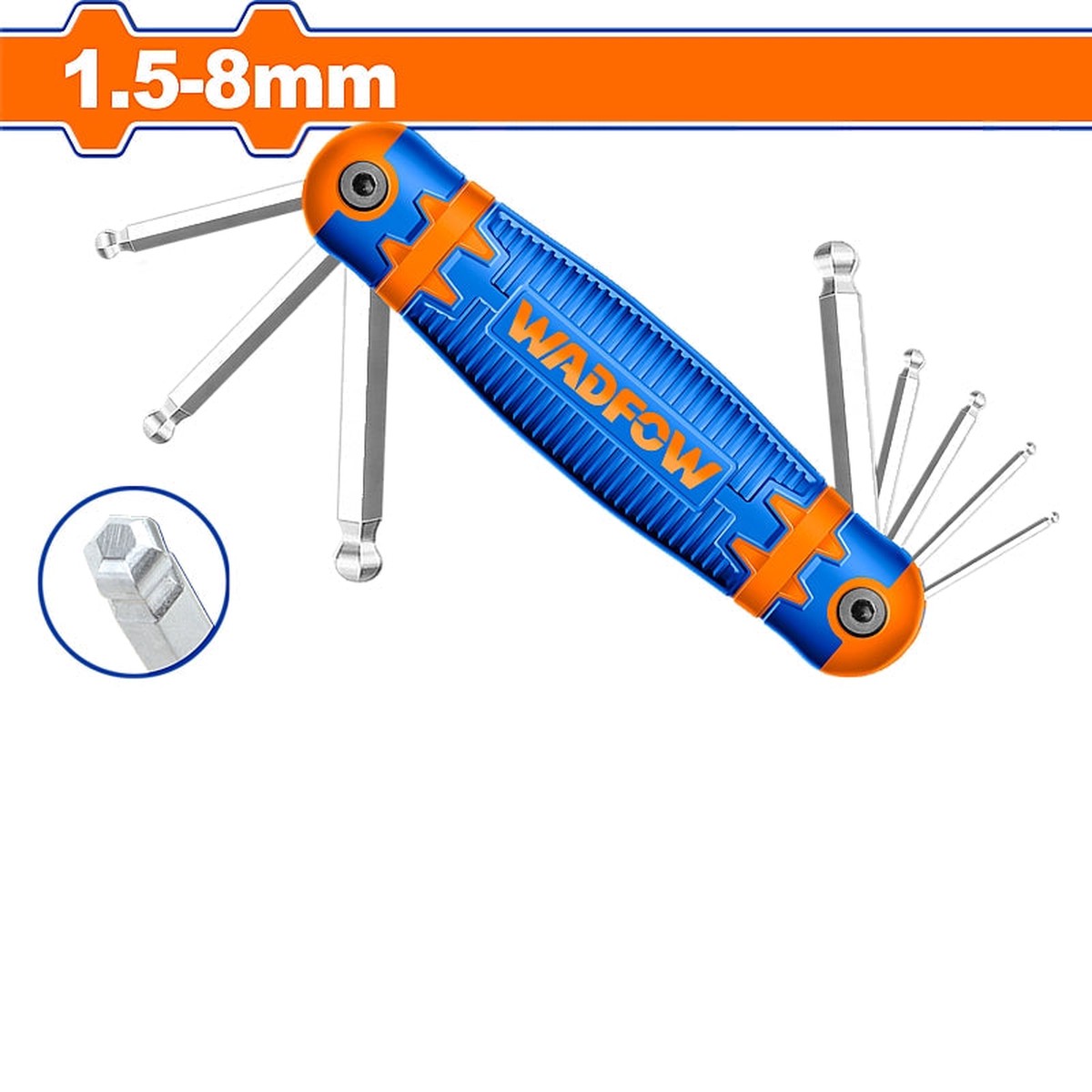 WADFOW 8 Piece Ball Point Hex Key Set, 1.5-8mm | WHK2281