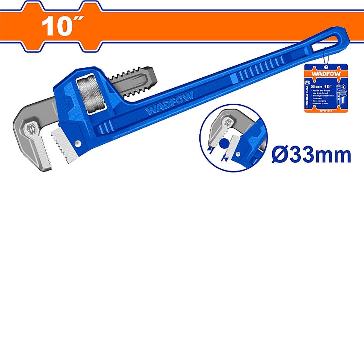WADFOW 10" Pipe Wrench (250mm) | WPW1110