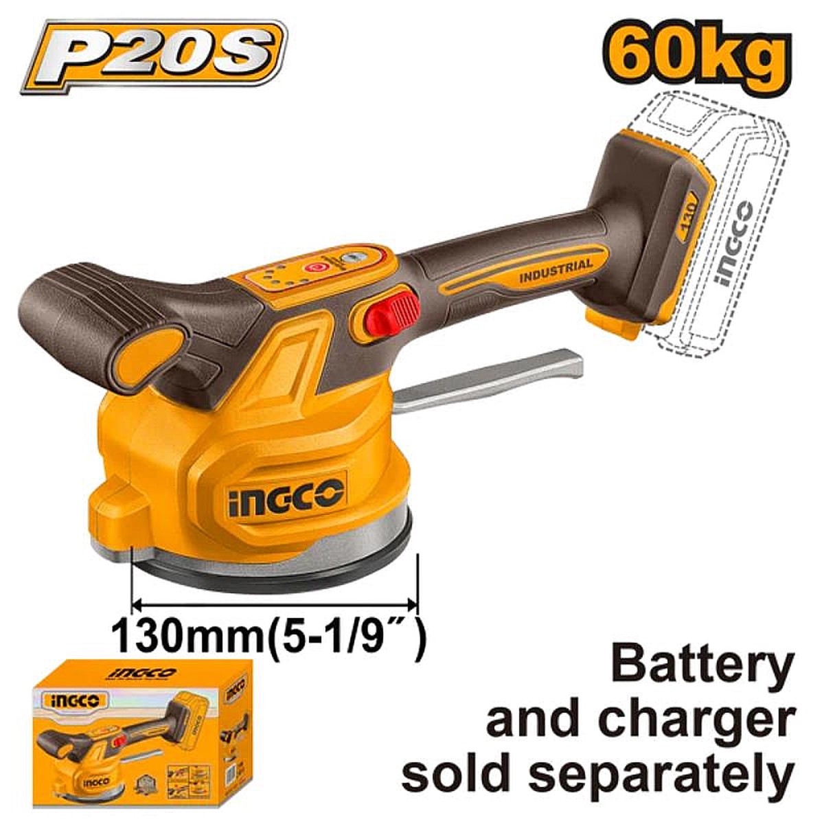 Ingco 20V Cordless Tile Vibration Machine (Bare Tool) | CTVLI2001