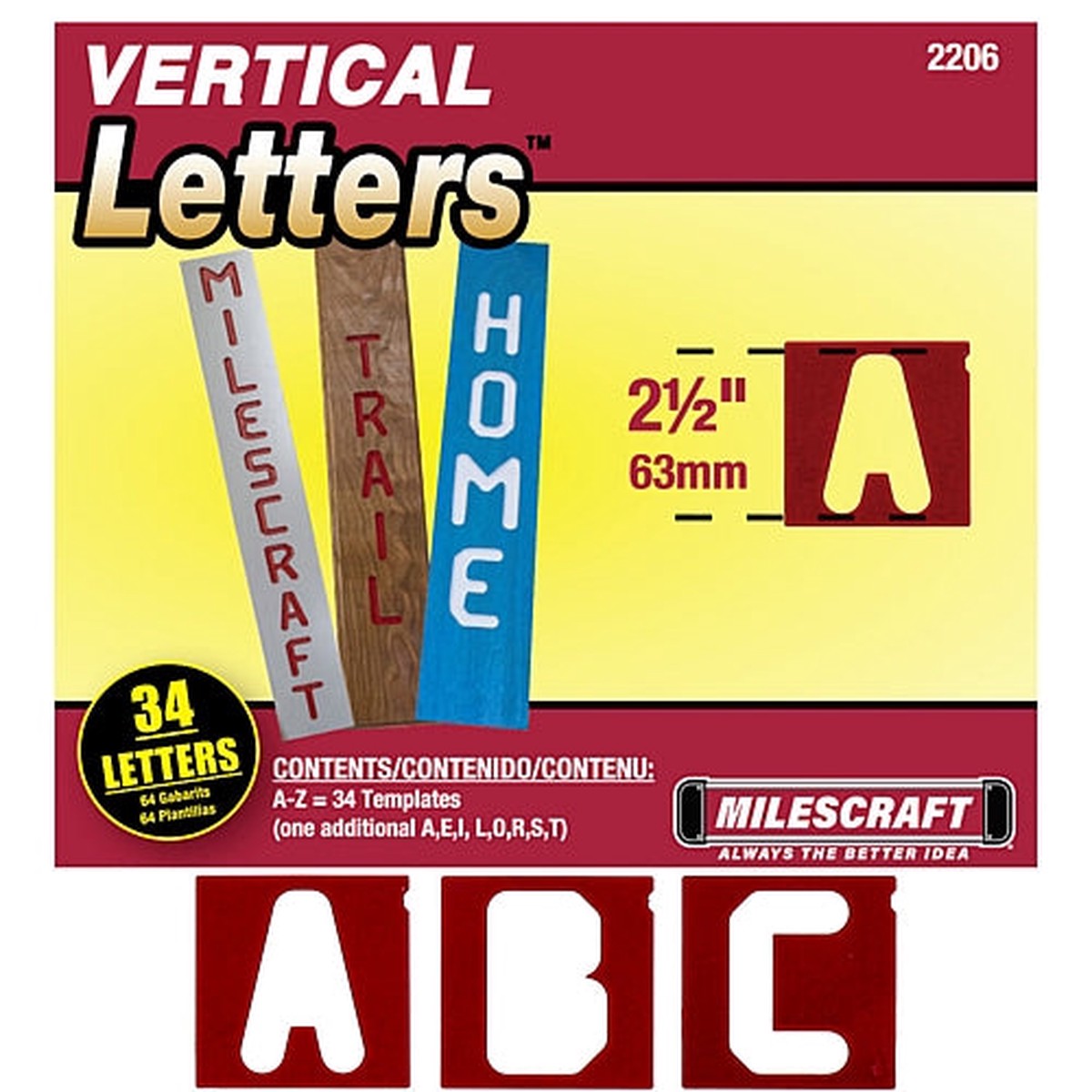 Milescraft SignPro 2-1/2" Vertical Letter Template Set | 2206