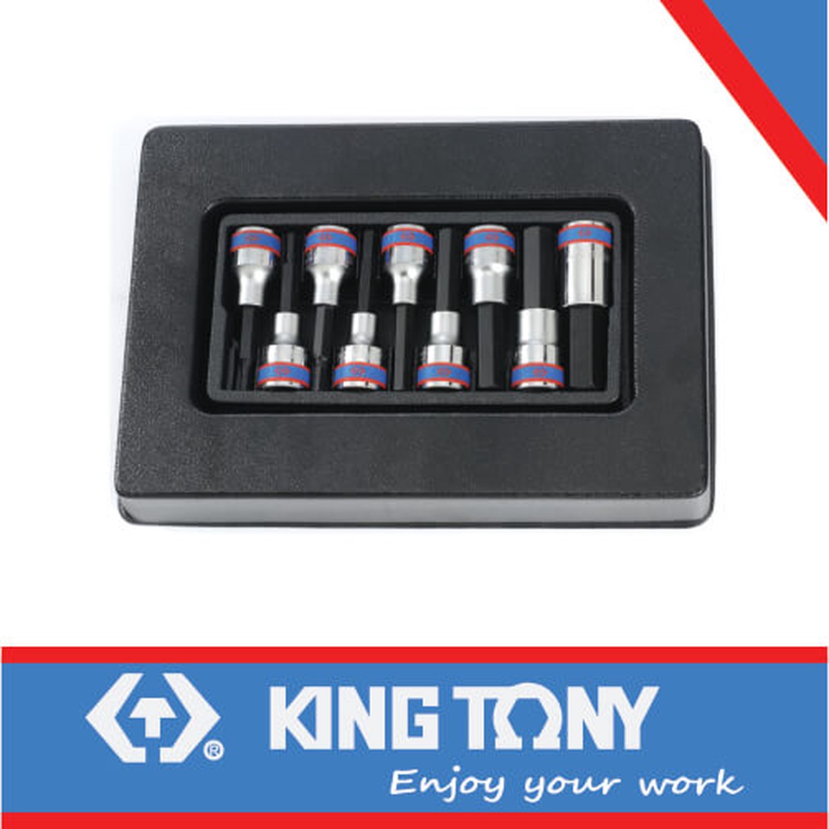 KING TONY SOCKET SET 1/2" HEX BIT 4 17MM 9PC | 9 4120PR