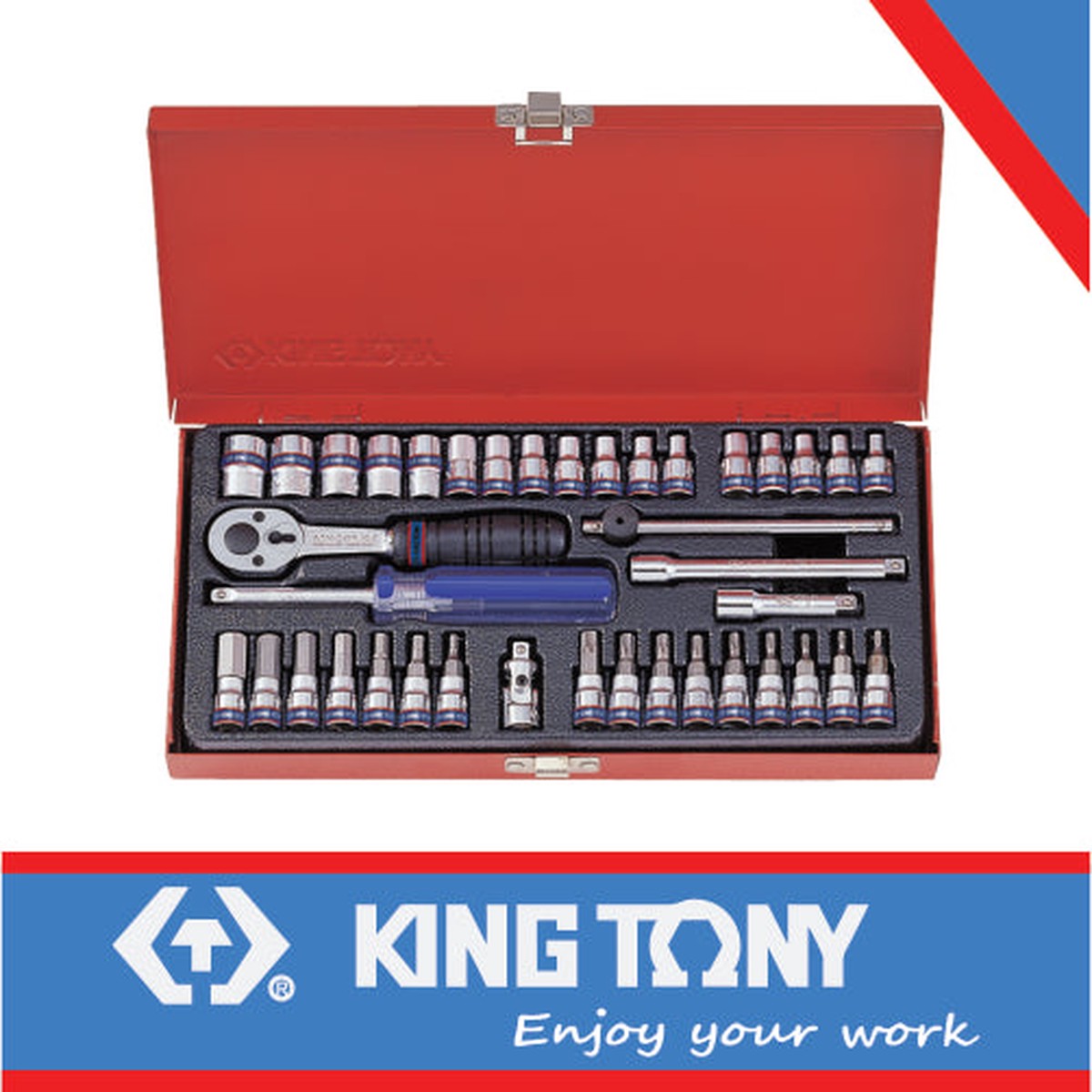King Tony 39Pc 1/4" Socket & Bit Set, Metric, 4-13mm (6-Point) | 2539MR