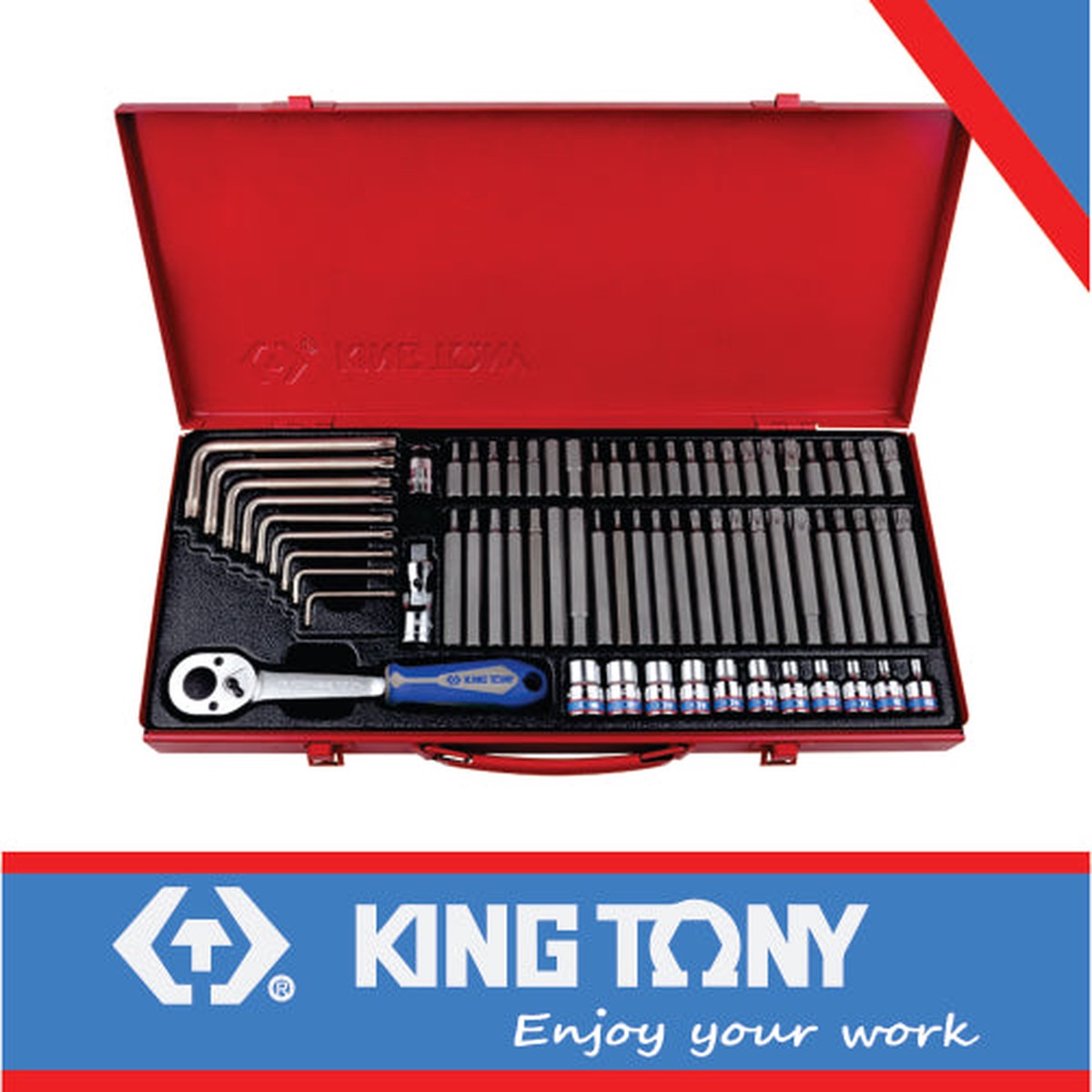 KING TONY SOCKET AND BITS SET TORX HEX SPLINE 3/8" 69PC | 5169PR