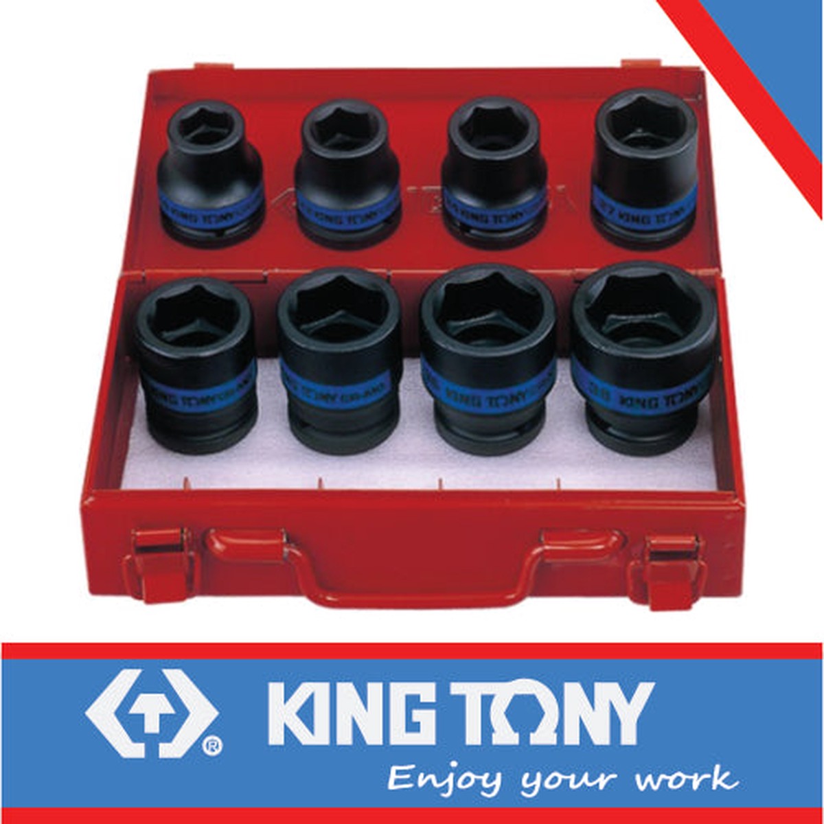 KING TONY SOCKET SET 8PC 3/4" IMPACT 19 38MM | 6408MP