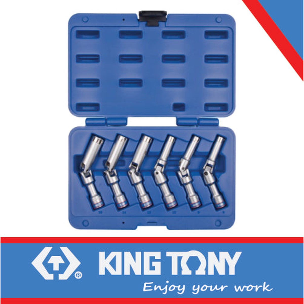 KING TONY SOCKET SET GLOW PLUG 6PC 8 16MM | 3716MR